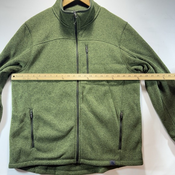 LL Bean Fleece Jacket Mens L Tall Green Fleece Zip Up Pocket Outerwear Outdoor - Picture 4 of 10